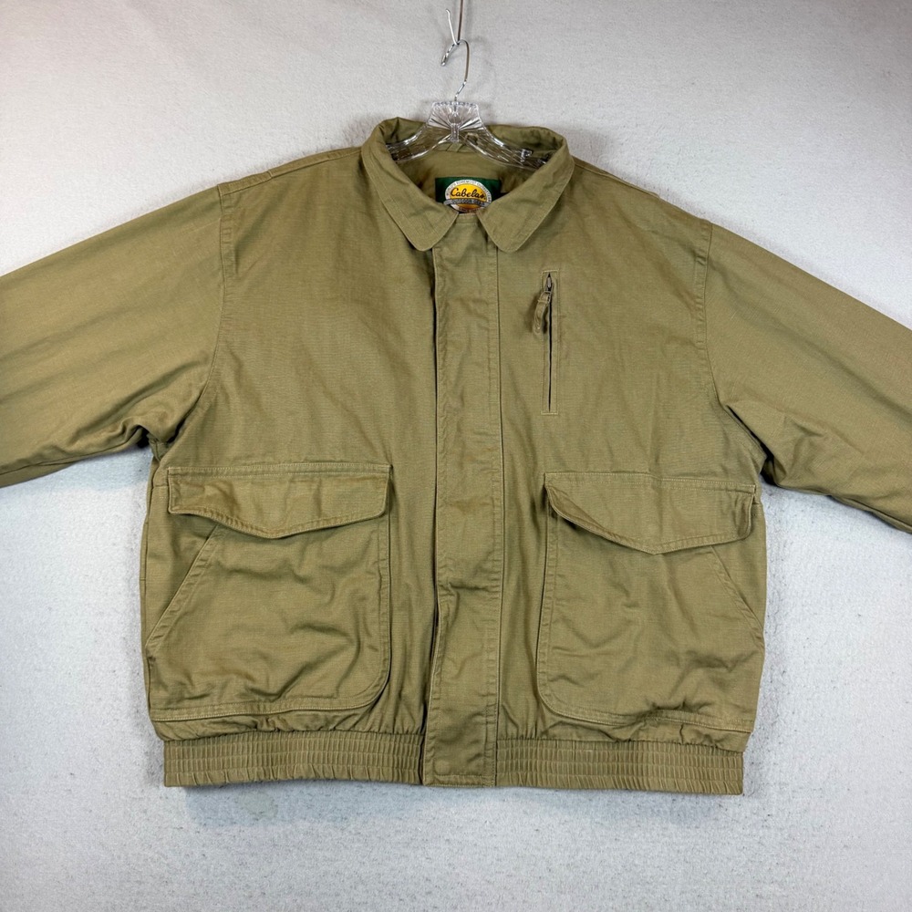 Cabelas Jacket Mens XXL Tall Outdoor Gear Tan Canvas Bomber Utility EUC